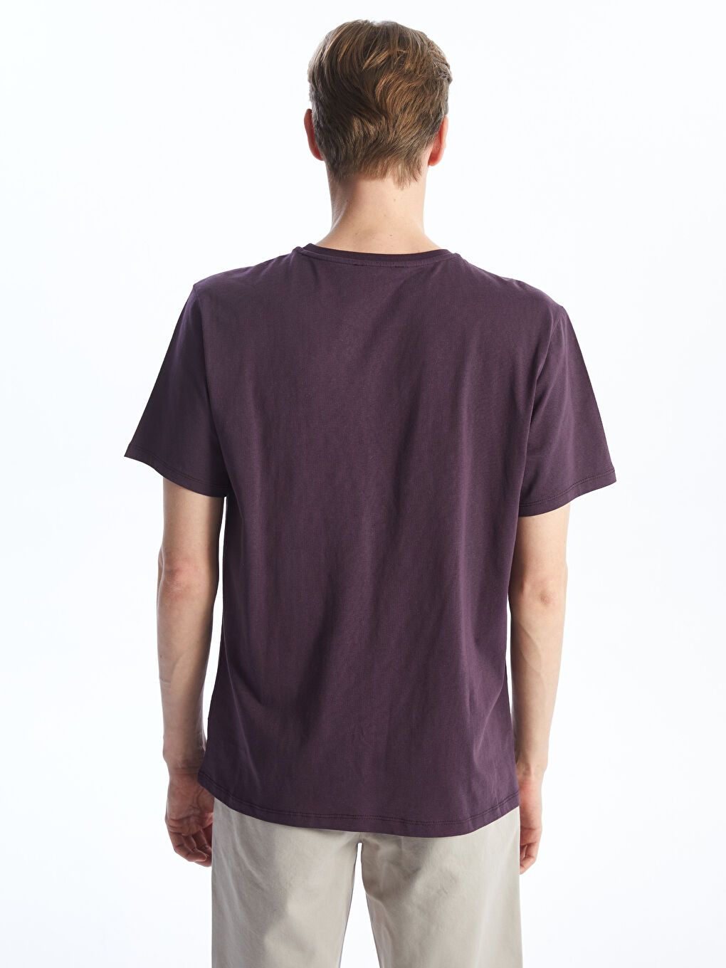 Mürdüm Bisiklet Yaka Kısa Kollu Baskılı Penye Erkek Tişört-4