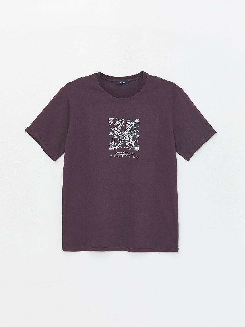 Mürdüm Bisiklet Yaka Kısa Kollu Baskılı Penye Erkek Tişört-5