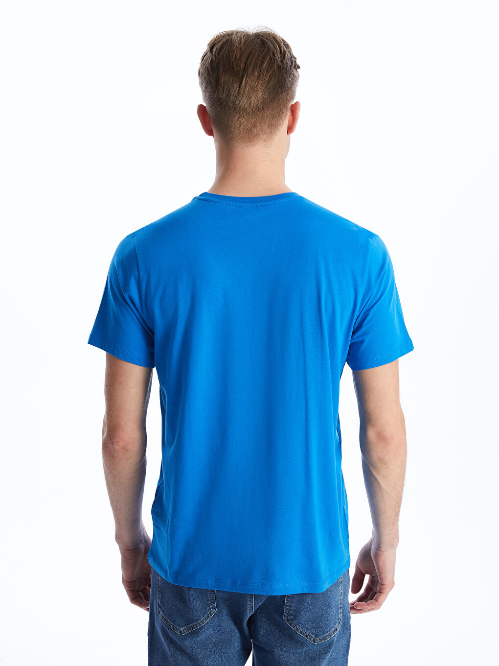 Crew Neck Short Sleeve Printed Combed Cotton Men's T-shirt-4