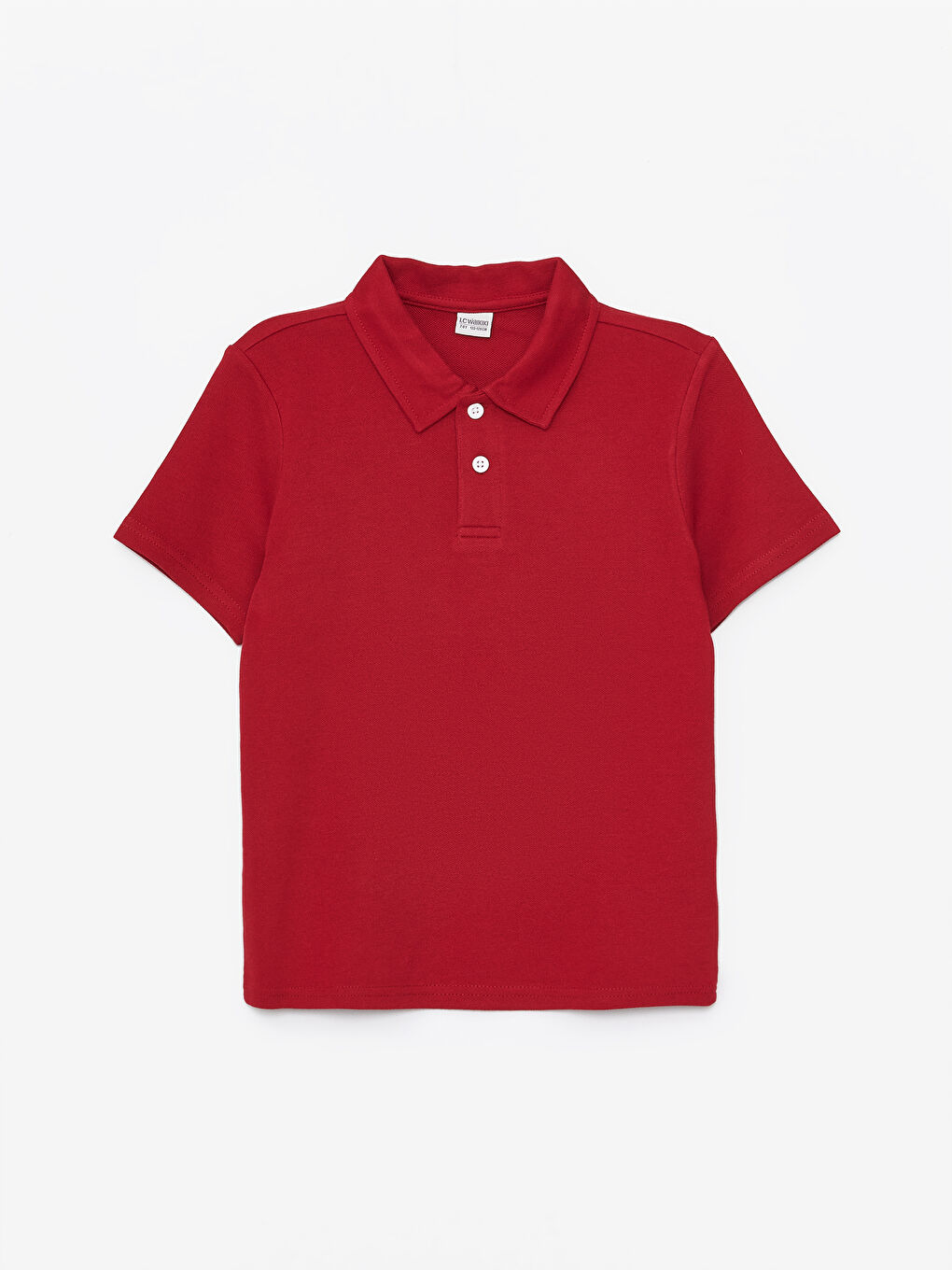 Kırmızı Polo Yaka Basic Kısa Kollu Erkek Çocuk Tişört-3