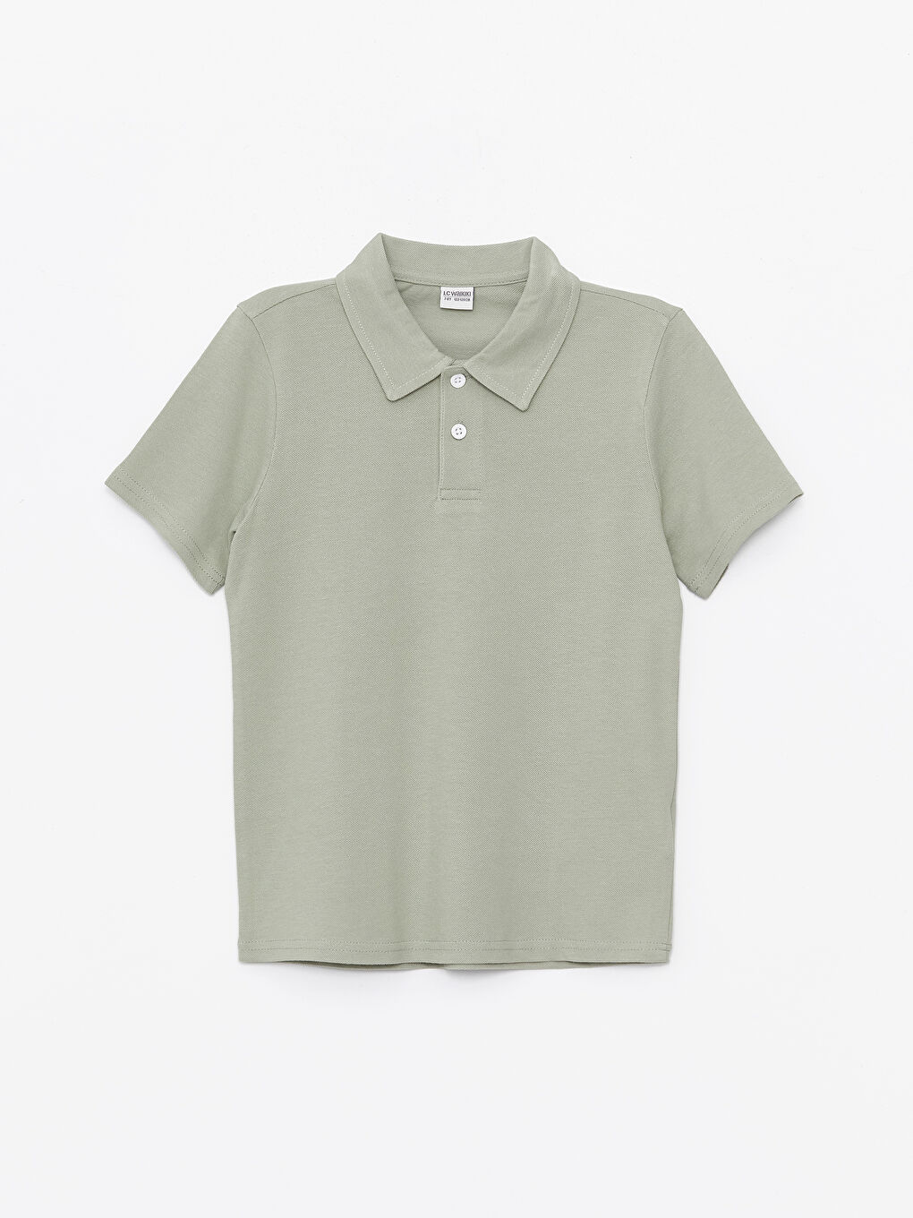 Haki Polo Yaka Basic Kısa Kollu Erkek Çocuk Tişört-3