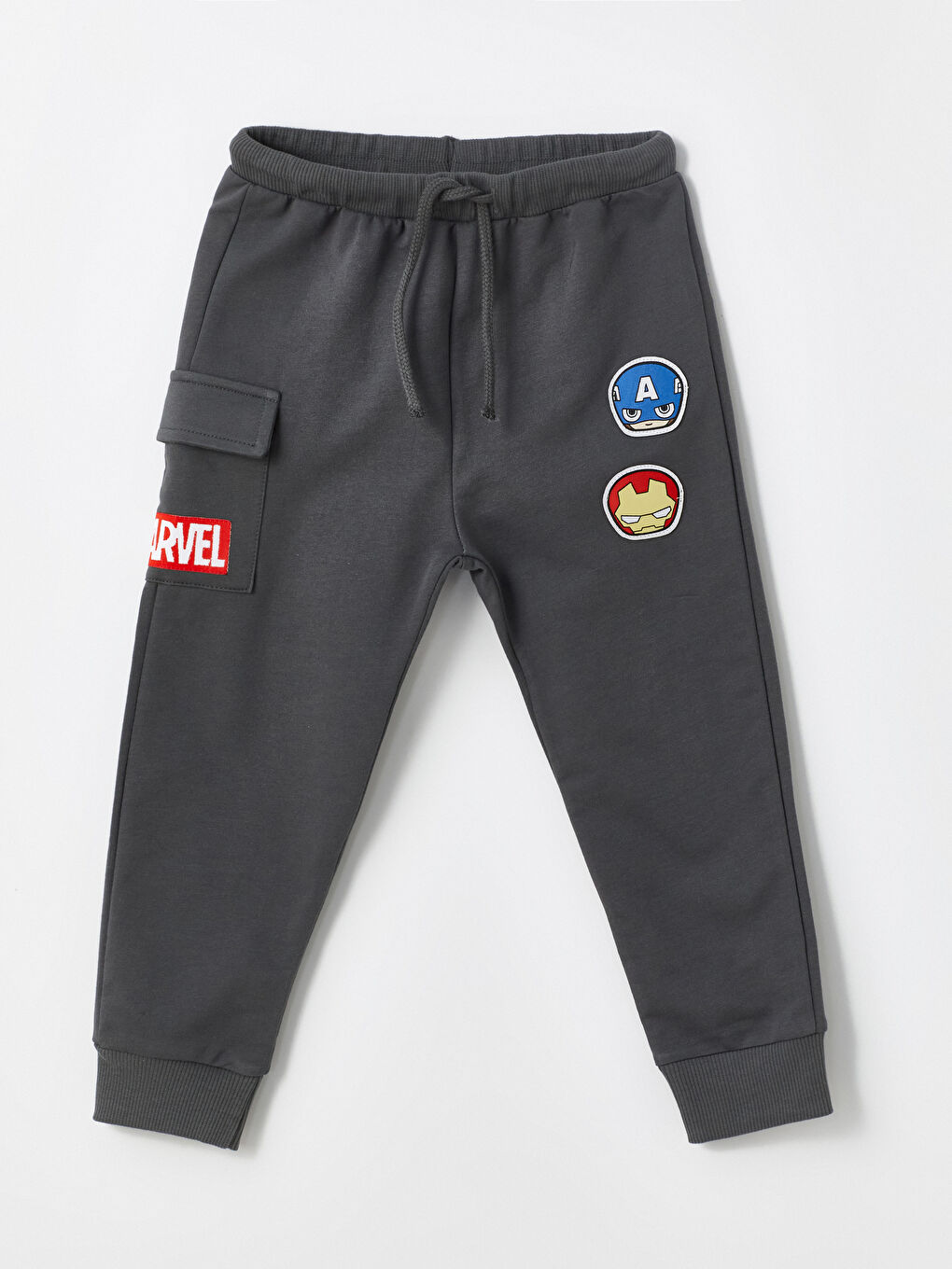LCW Kids Gri Beli Lastikli Kaptan Amerika Erkek Bebek Jogger Eşofman Altı