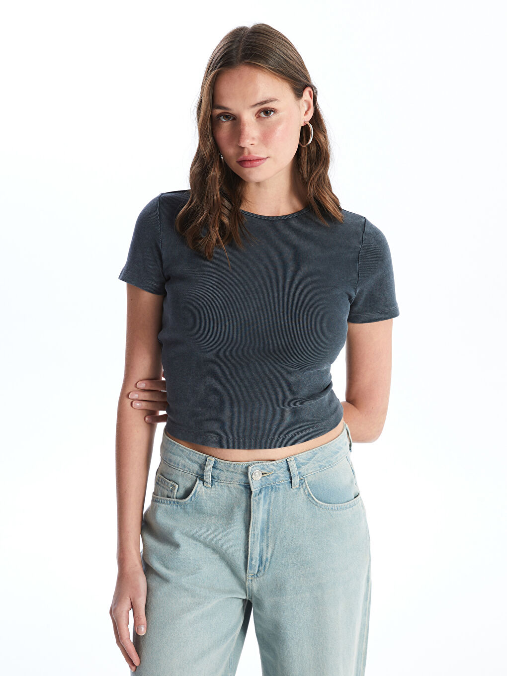 Crew Neck Regular Short Sleeve Women's T-shirt -S4HH40Z8-M0U
