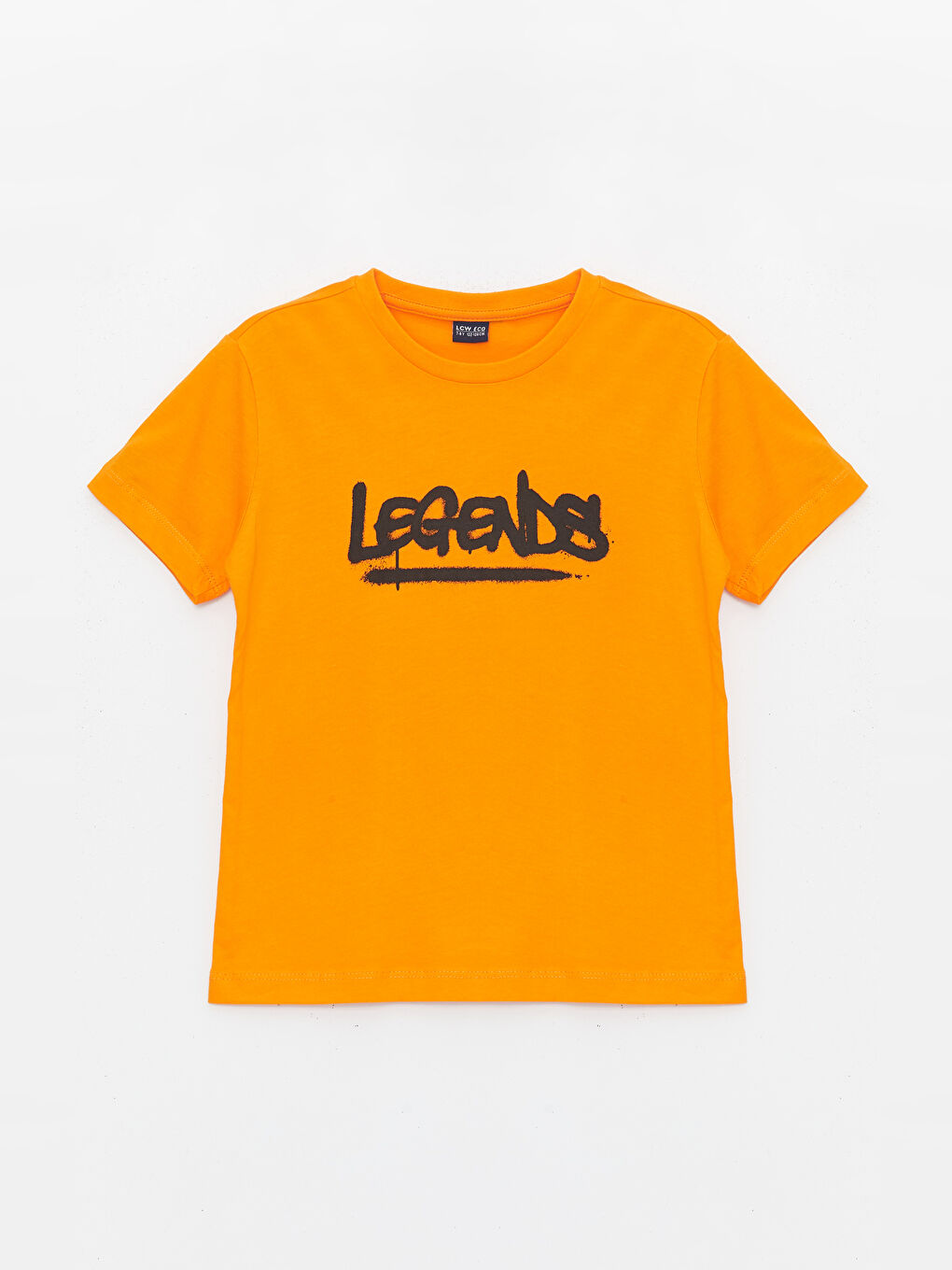 Turuncu Bisiklet Yaka Baskılı Kısa Kollu Erkek Çocuk Tişört