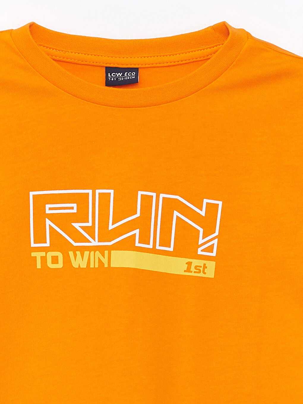 Turuncu Bisiklet Yaka Baskılı Kısa Kollu Erkek Çocuk Tişört-2