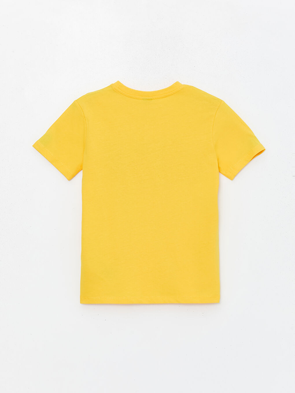 Sarı Bisiklet Yaka Baskılı Kısa Kollu Erkek Çocuk Tişört-1