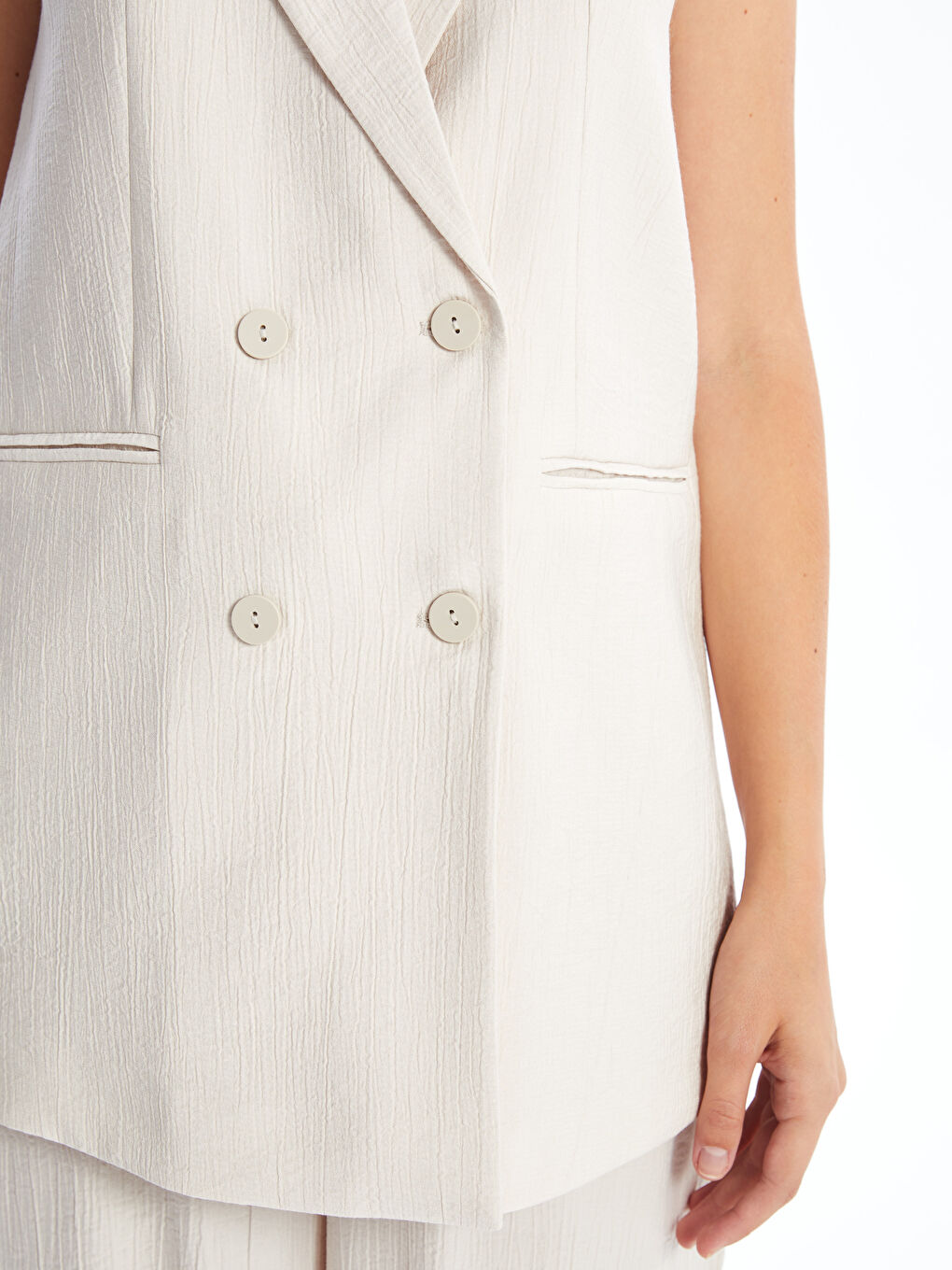 Jacket Collar Plain Satin Women's Classic Vest -S4HH86Z8-FHL