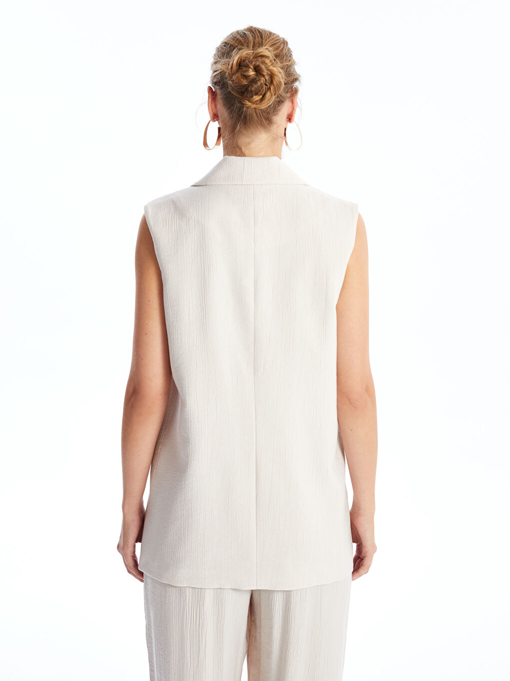 Jacket Collar Plain Satin Women's Classic Vest -S4HH86Z8-FHL