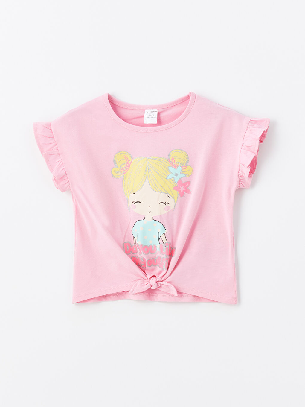 Crew Neck Printed Short Sleeve Baby Girl T-Shirt, Pack of 2 -S4HH88Z1-GA5