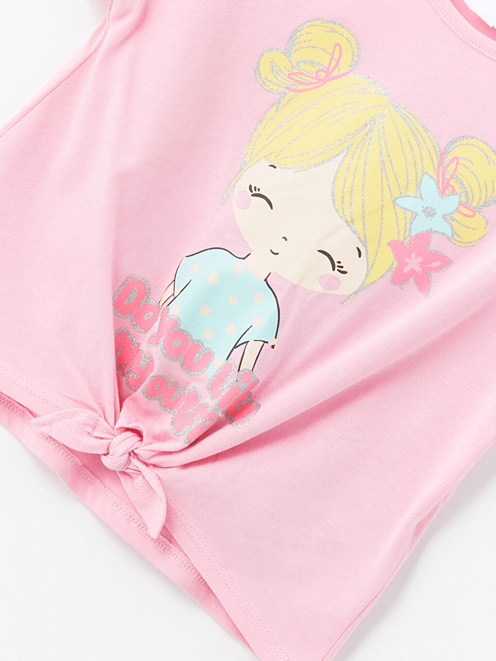 Crew Neck Printed Short Sleeve Baby Girl T-Shirt, Pack of 2 -S4HH88Z1-GA5