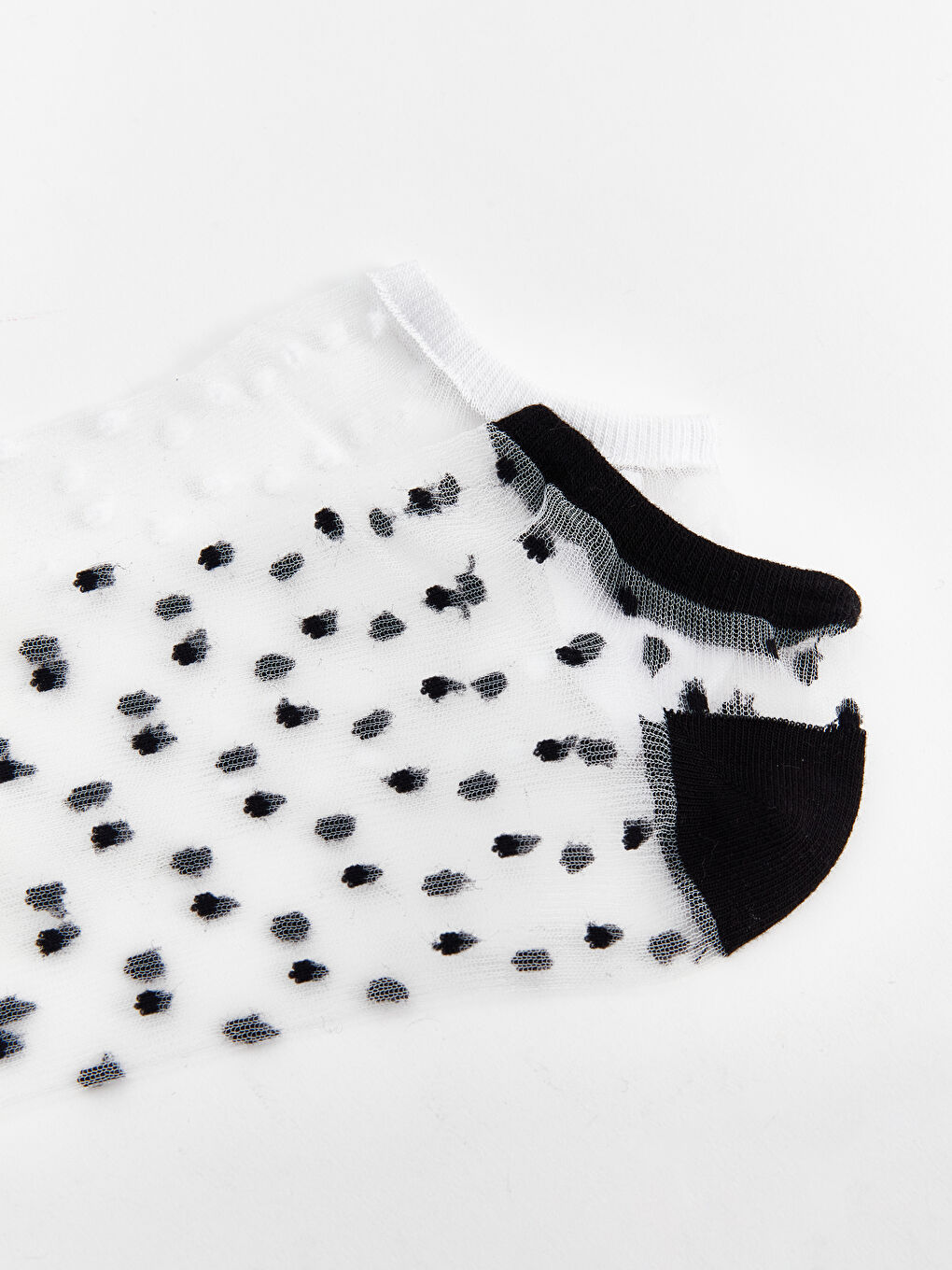 Siyah Desenli Kadın Patik Çorap 2'li-2