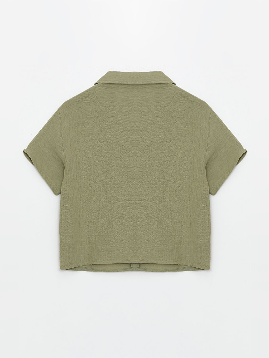 Yeşil Gömlek Yaka Kadın Pijama Üstü-1