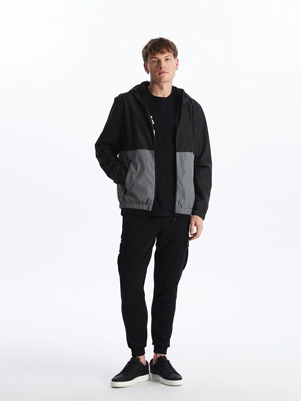 Regular Fit Hooded Men's Raincoat-1