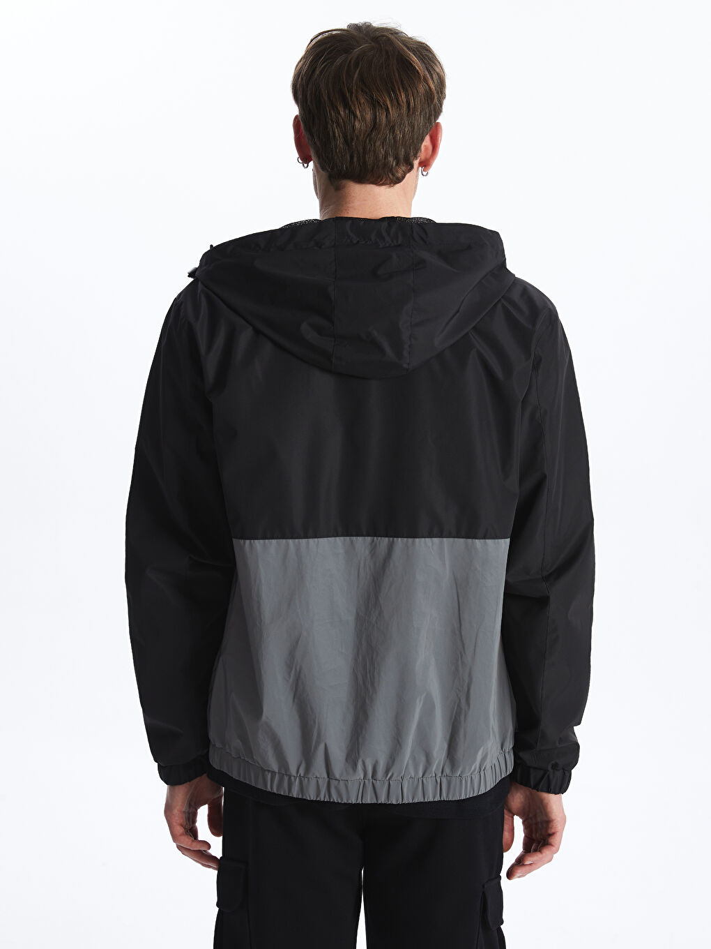 Regular Fit Hooded Men's Raincoat-5