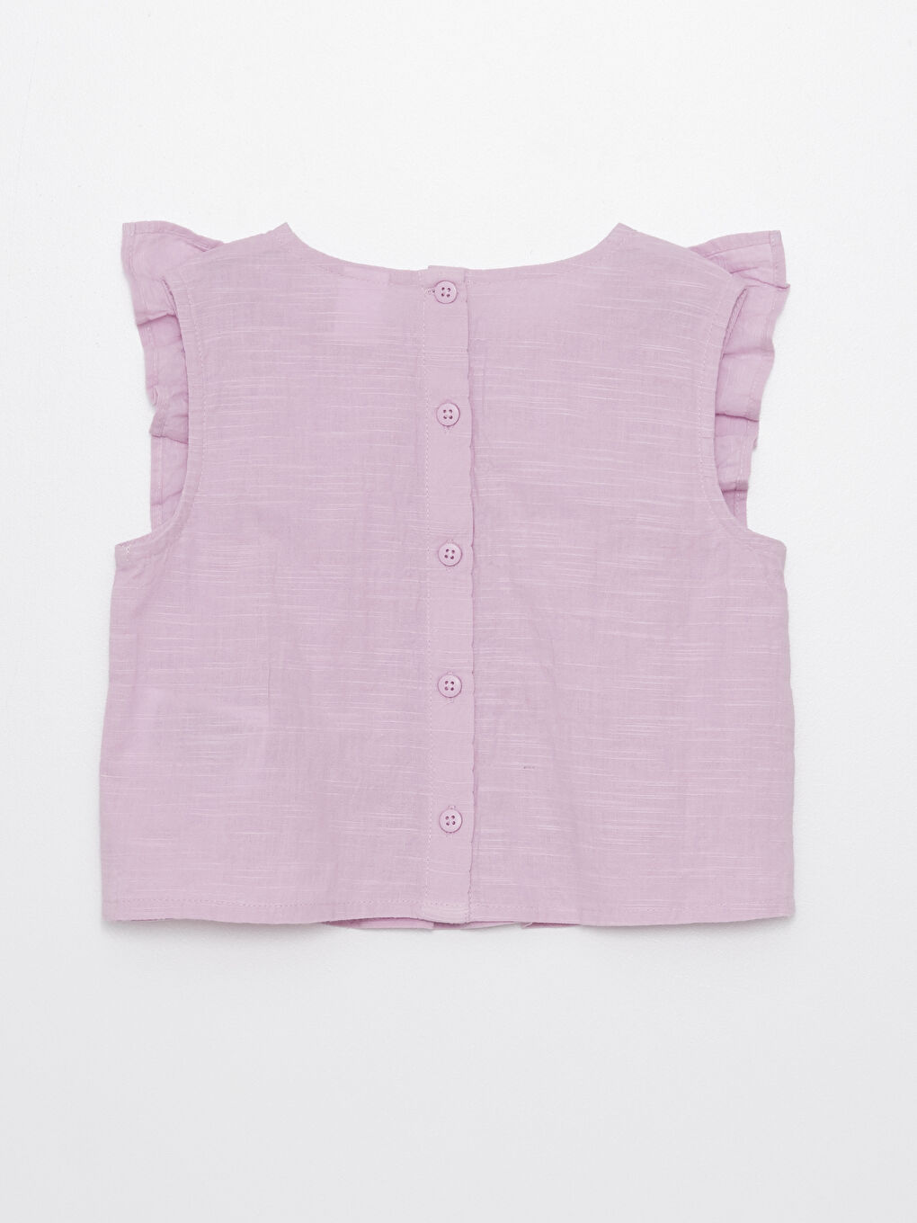 Lila Bisiklet Yaka Fırfırlı Kız Çocuk Bluz-1