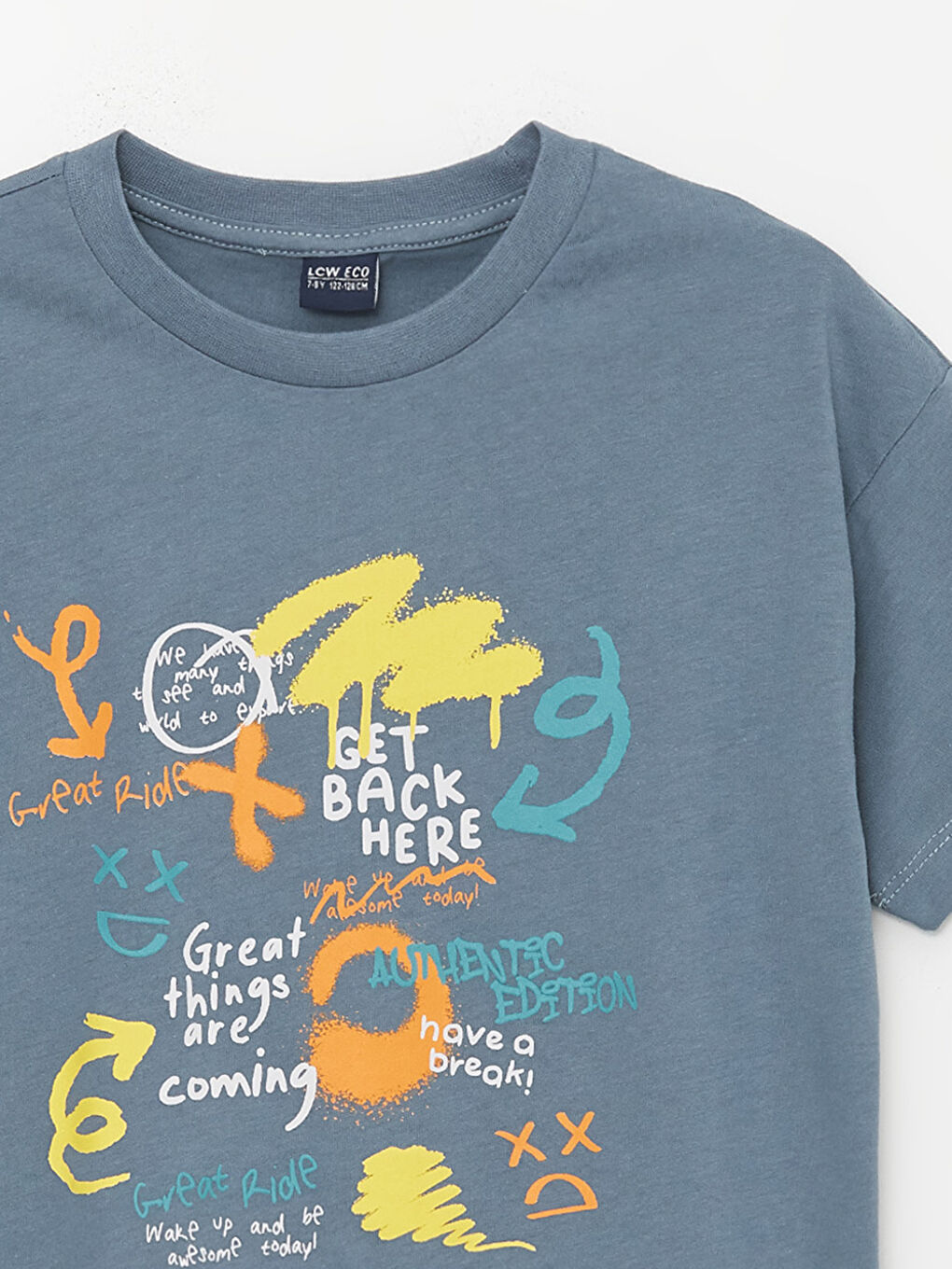 İndigo Rahat Kalıp Bisiklet Yaka Erkek Çocuk Tişört-2