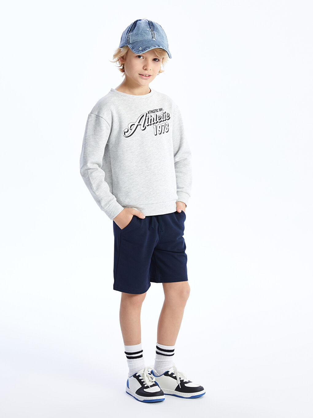 Lacivert Beli Lastikli Basic Erkek Çocuk Şort