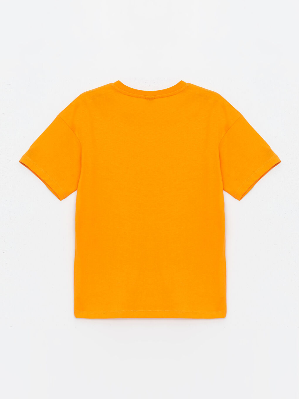 Turuncu Rahat Kalıp Bisiklet Yaka Erkek Çocuk Tişört-1
