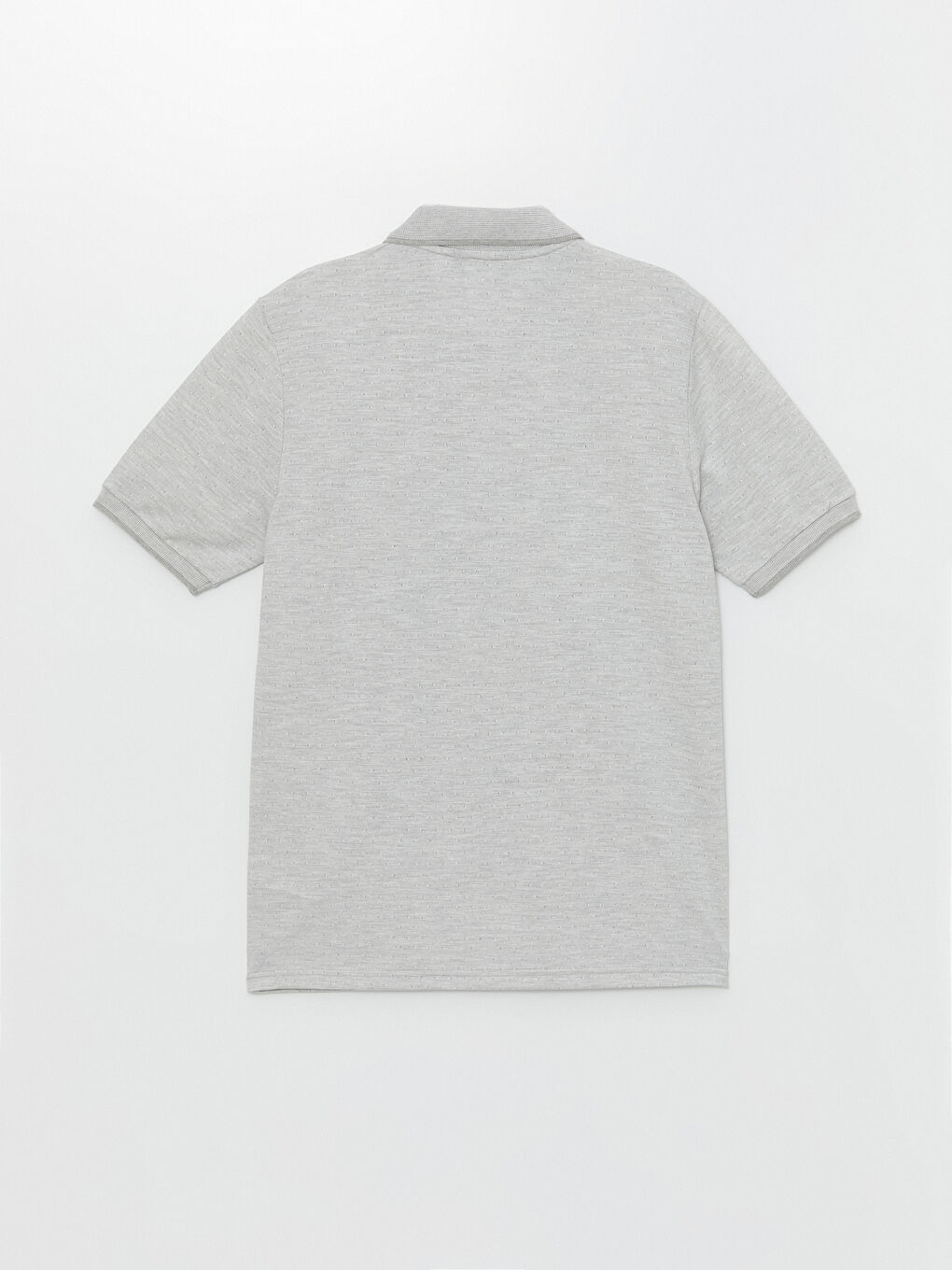 Gri Polo Yaka Merserize Görünümlü Erkek Tişört-5