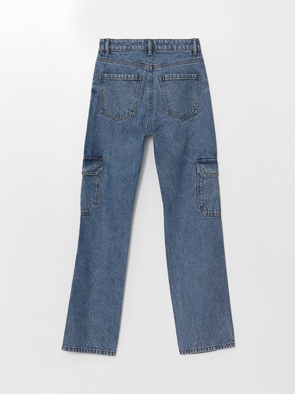 Straight Fit Women's Cargo Jeans-6