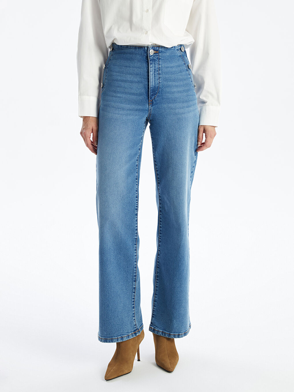 LCW Jeans Φαρδύ Παντελόνι Τζιν για Γυναίκες -S4HJ82Z8-507
