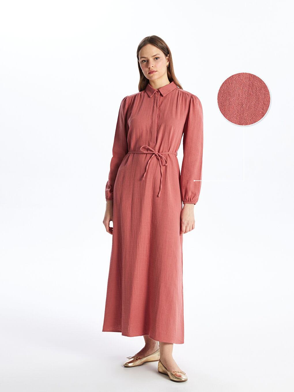 Shirt Neck Regular Long Sleeve Women's Dress -S4HK14Z8-H5Q