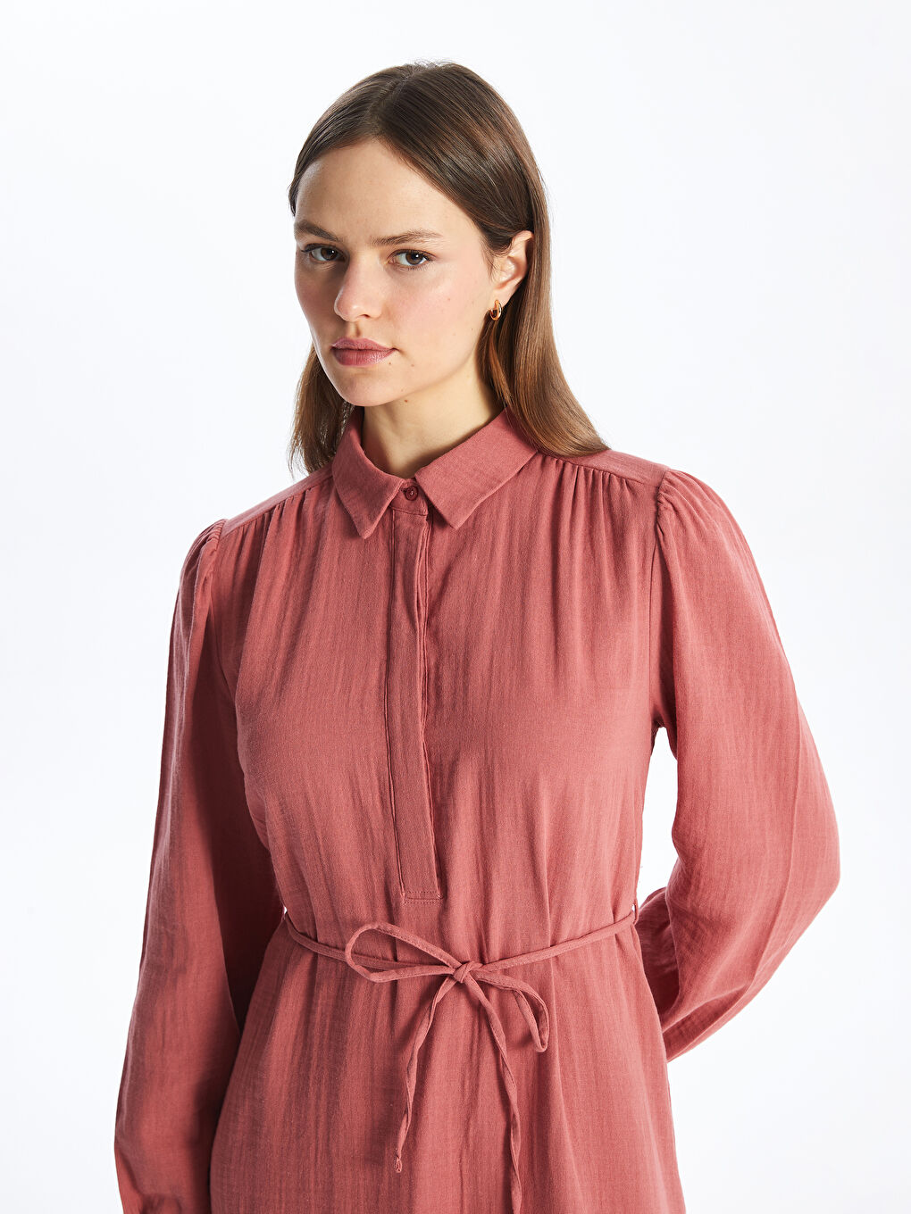 Shirt Neck Regular Long Sleeve Women's Dress -S4HK14Z8-H5Q