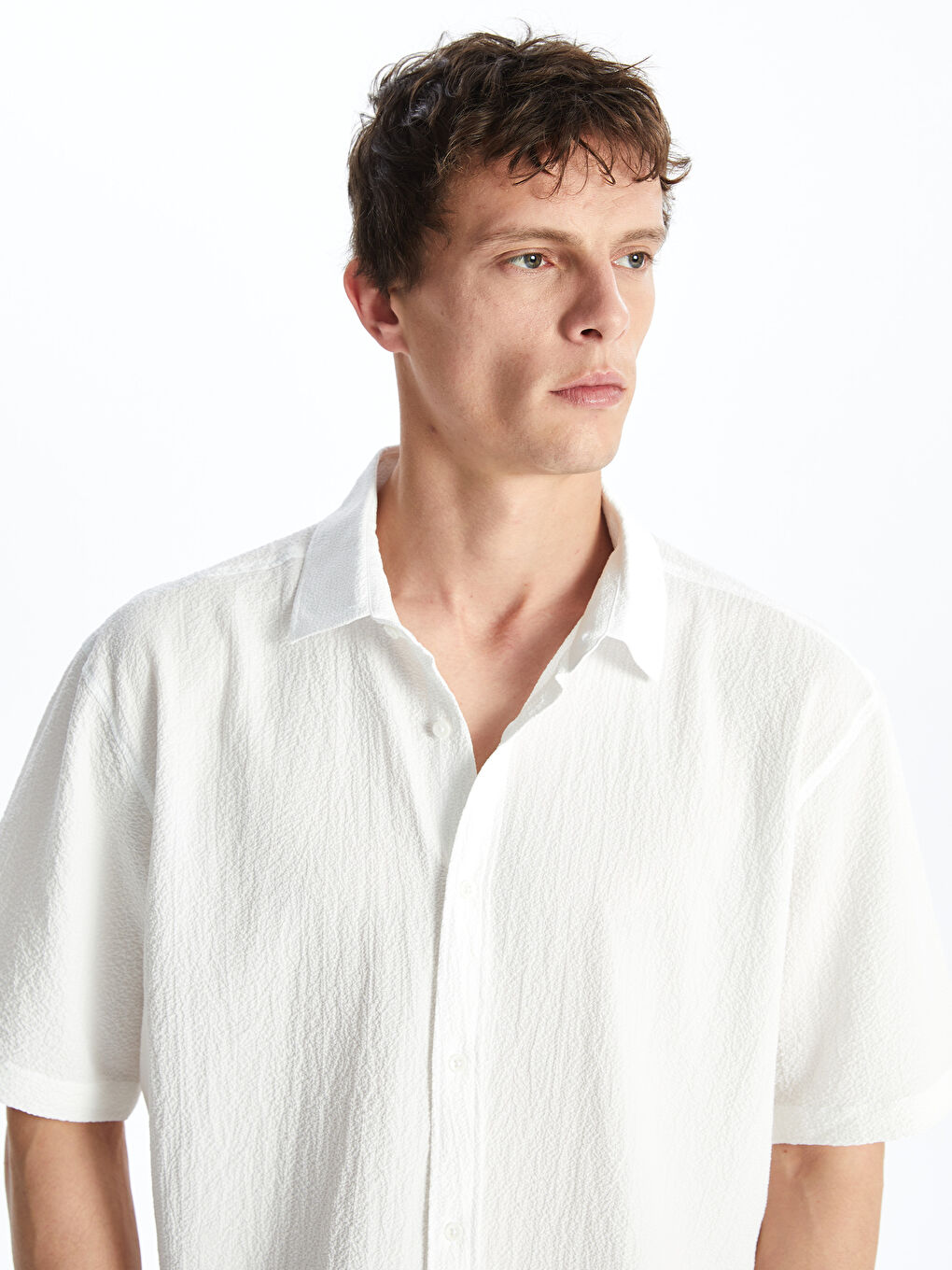 Regular Fit Men's Short Sleeve Dobby Shirt -S4HK15Z8-R9J