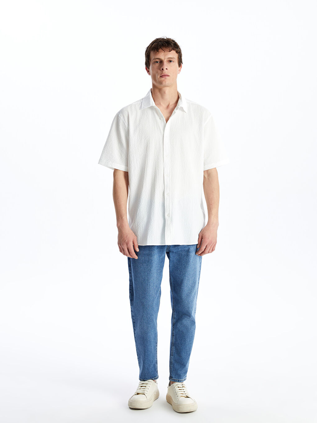 Regular Fit Men's Short Sleeve Dobby Shirt -S4HK15Z8-R9J