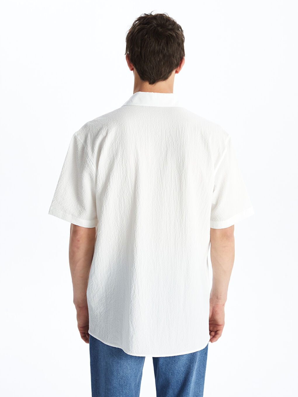 Regular Fit Men's Short Sleeve Dobby Shirt -S4HK15Z8-R9J
