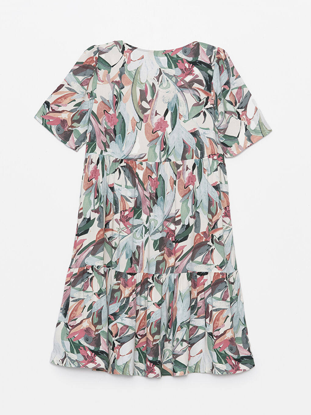 Robe à Manches Courtes à Encolure en V et Motif Floral pour Femmes-6