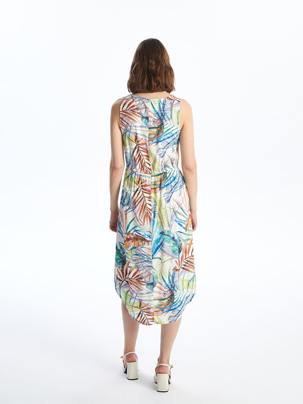 Crew Neck Patterned Women's Dress-3