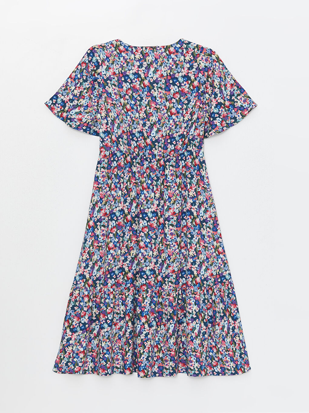 V-Neck Floral Short Sleeve Women's Dress -S4HK32Z8-LSJ