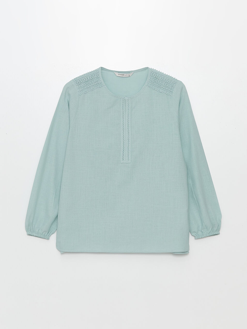 Turtleneck Embroidered Long Sleeve Women's Blouse -S4HK73Z8-FGT