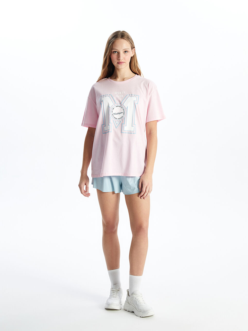 XSIDE Crew Neck Printed Short Sleeve Women's T-Shirt -S4HK91Z8-QXB