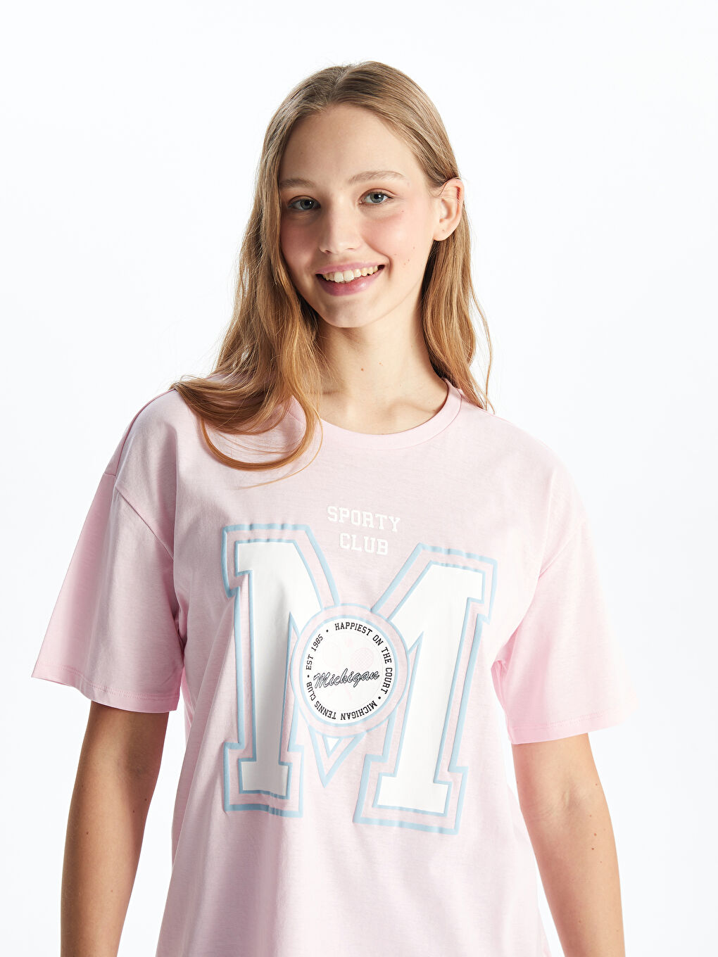 XSIDE Crew Neck Printed Short Sleeve Women's T-Shirt -S4HK91Z8-QXB