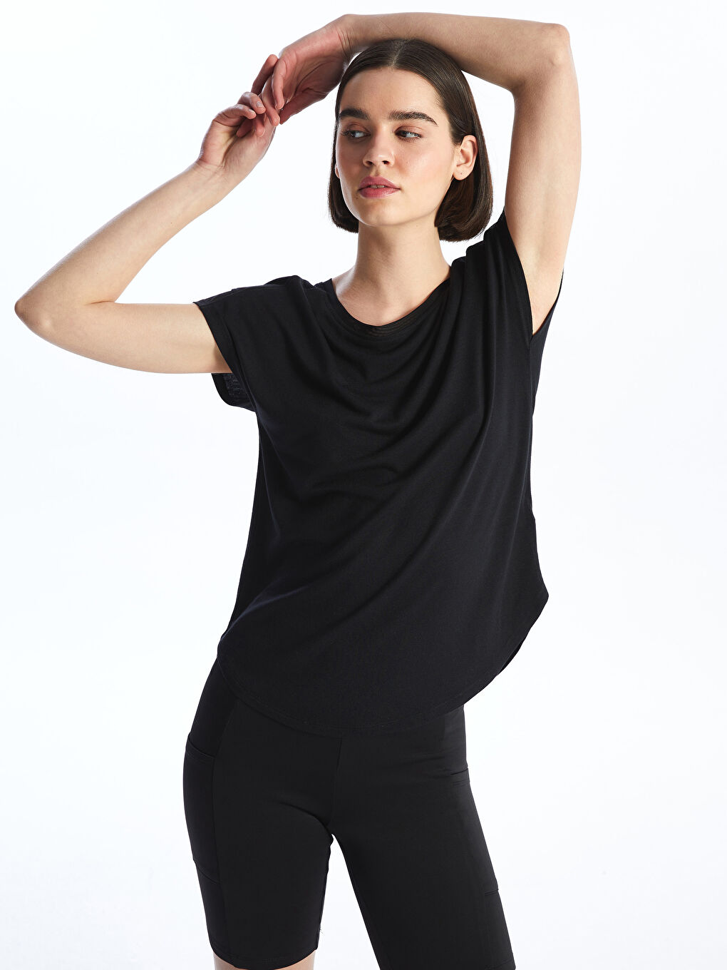 Crew Neck Plain Short Sleeve Women's T-Shirt