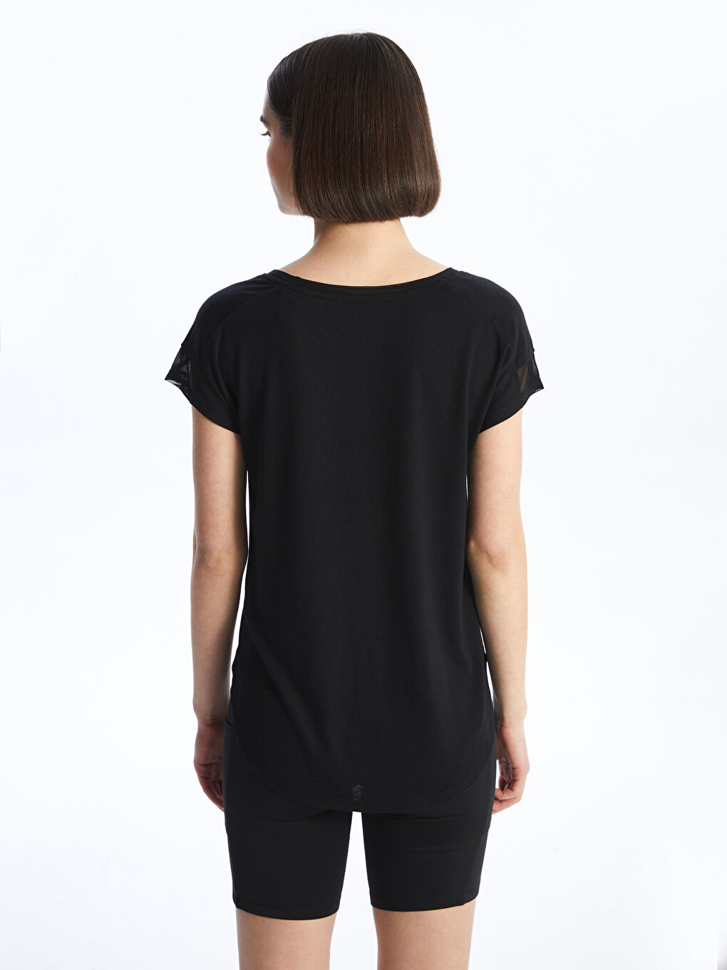 Crew Neck Plain Short Sleeve Women's T-Shirt-4