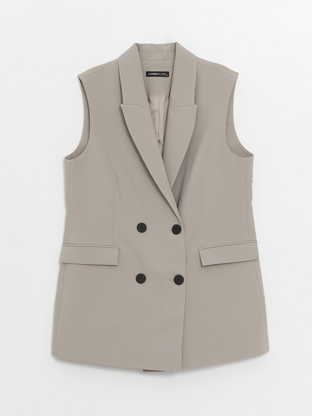 Women's Double Breasted Collar Plain Classic Vest -S4HK99Z8-G7L