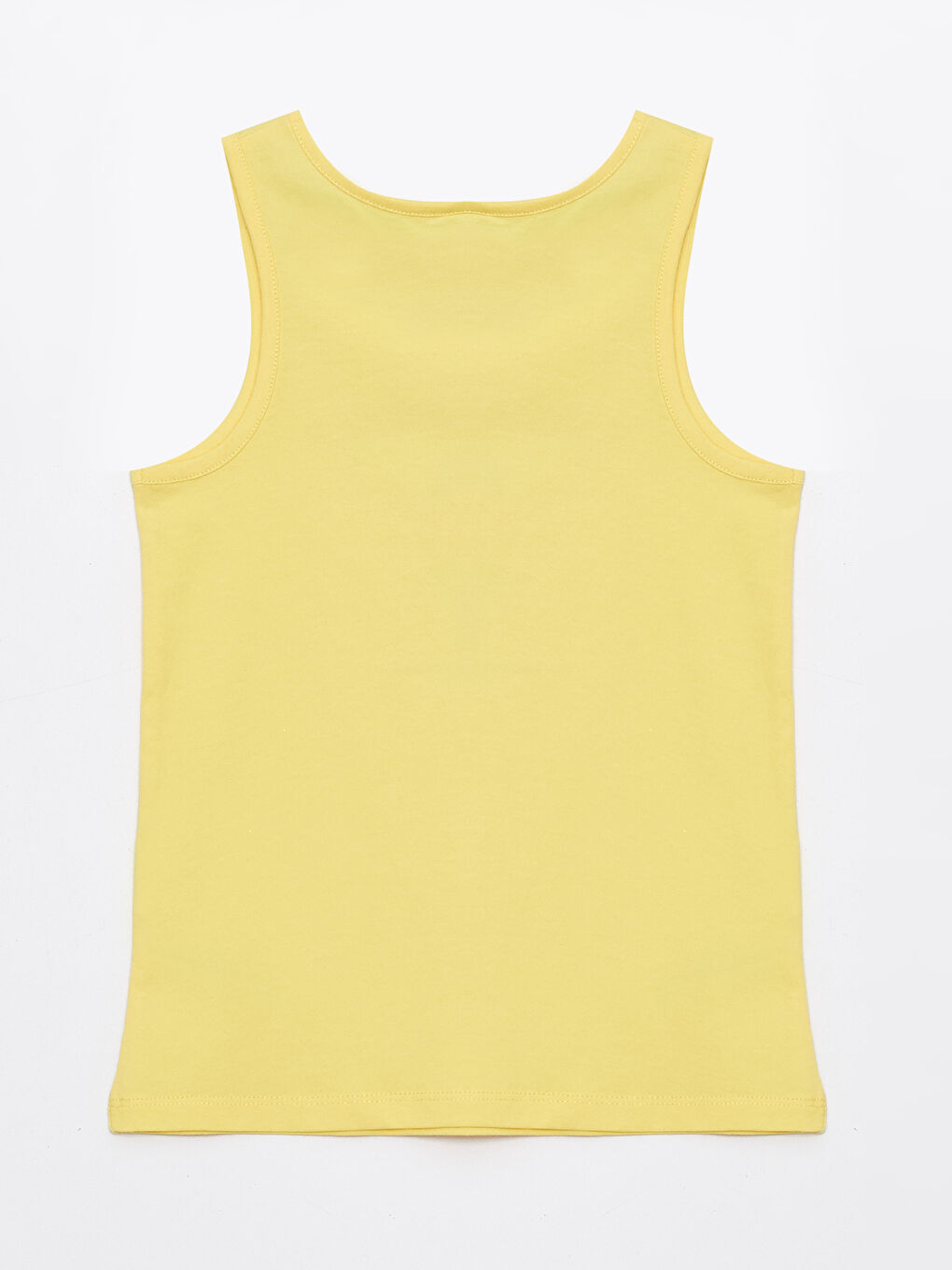 تيشيرت بدون أكمام مطبوع بياقة دائرية للبنات-1