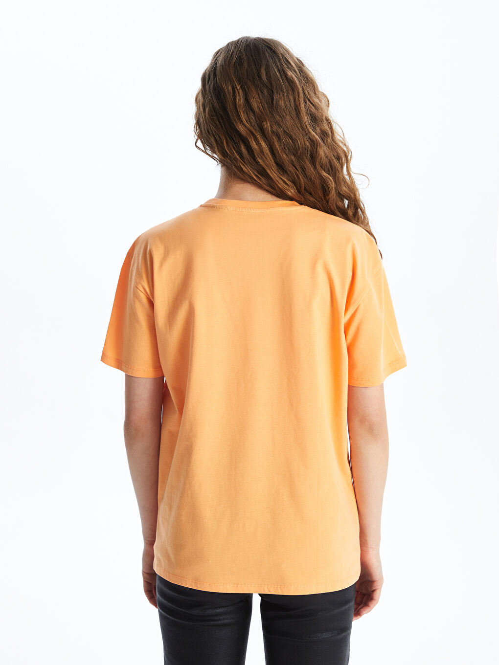 Crew Neck Mickey Mouse Printed Short Sleeve Women's T-Shirt-4