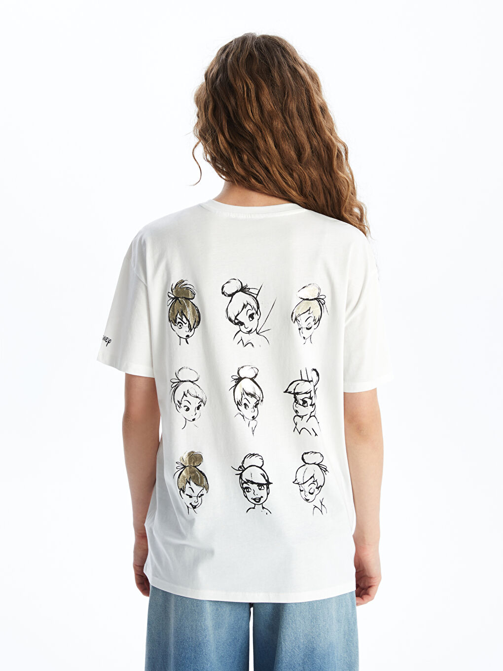 Crew Neck Tinker Bell Printed Short Sleeve Women's T-Shirt -S4HL93Z8-R9J