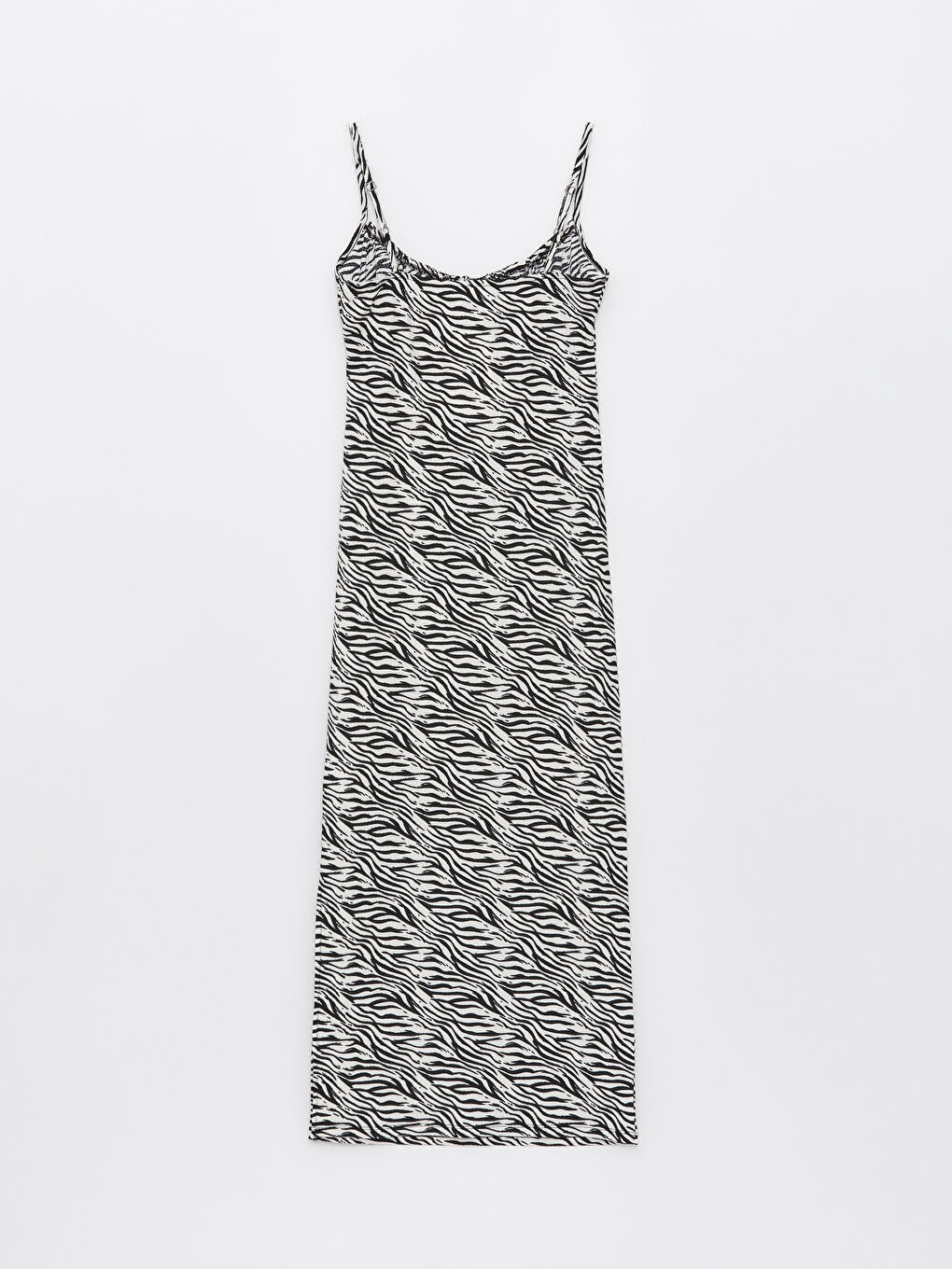 LCW Vision U Neck Patterned Strappy Women's Dress -S4HM00Z8-LQJ