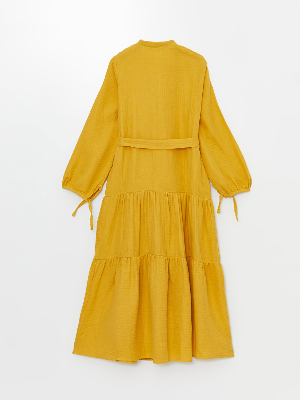 LC Waikiki Women's Grandad Collar Plain Long Sleeve Long Dress -S4HM68Z8-RRQ