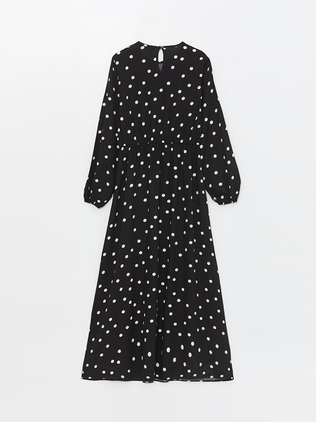 Crew Neck Polka Dot Long Sleeve Women's Dress-6