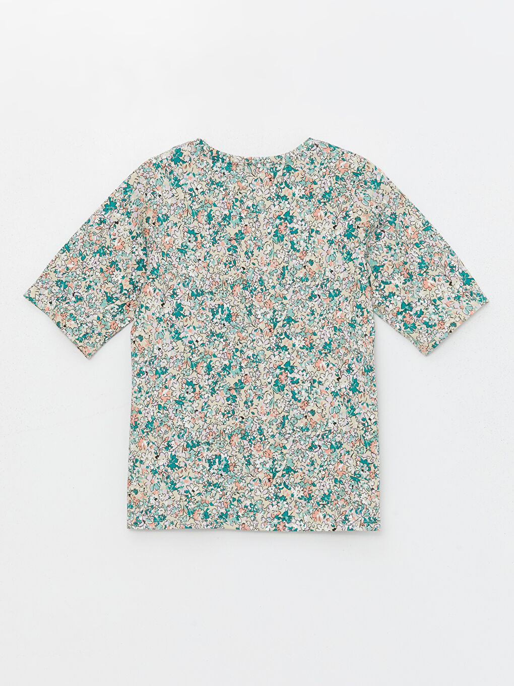 Crew Neck Patterned Short Sleeve Women's T-Shirt -S4HN33Z8-LRF