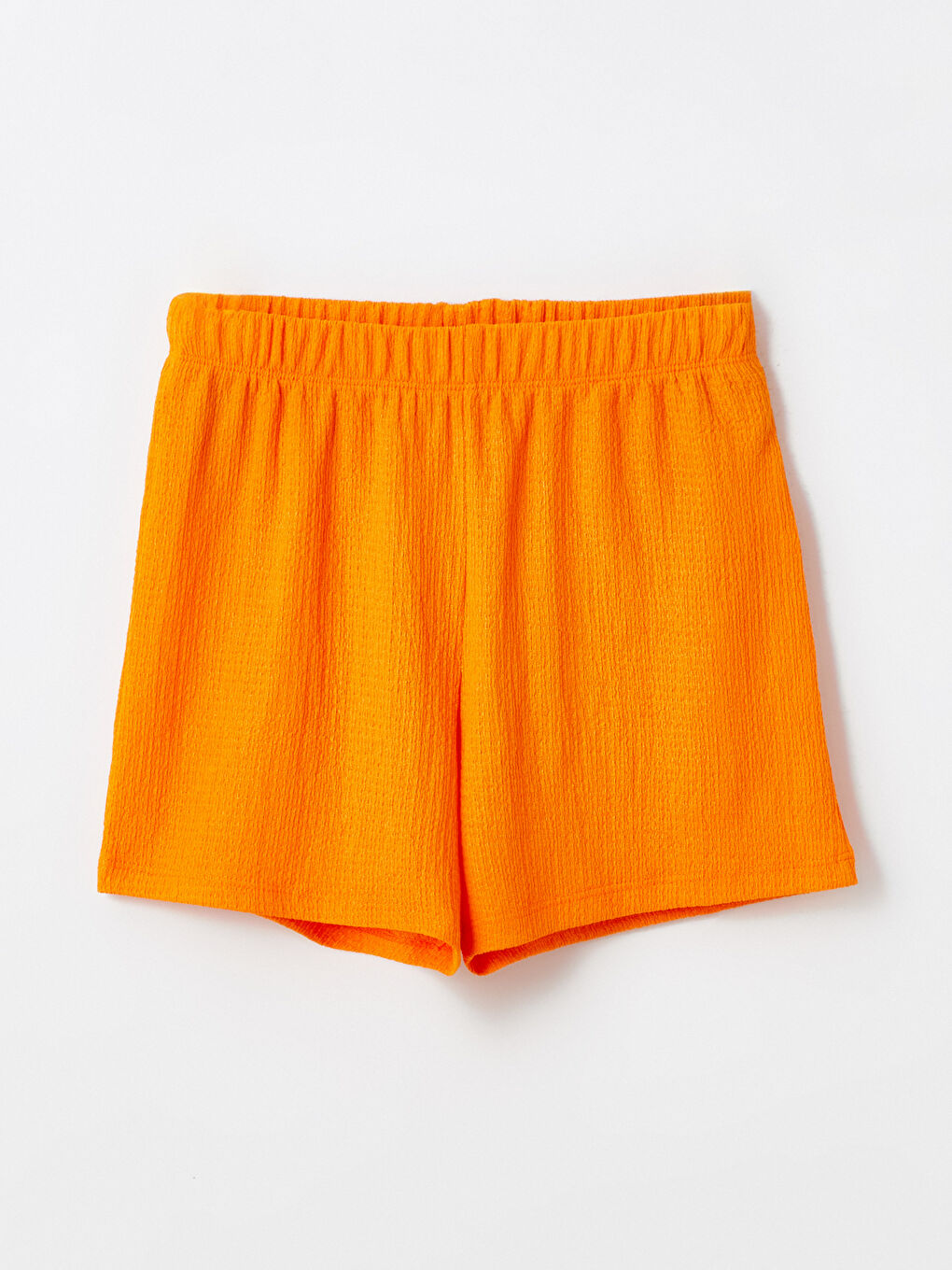 Turuncu Beli Lastikli Kız Çocuk Şort