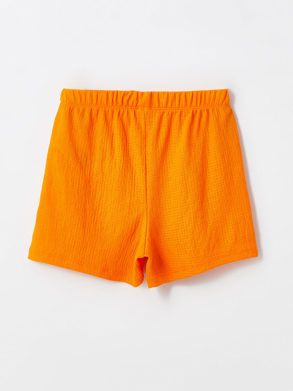 Turuncu Beli Lastikli Kız Çocuk Şort-1