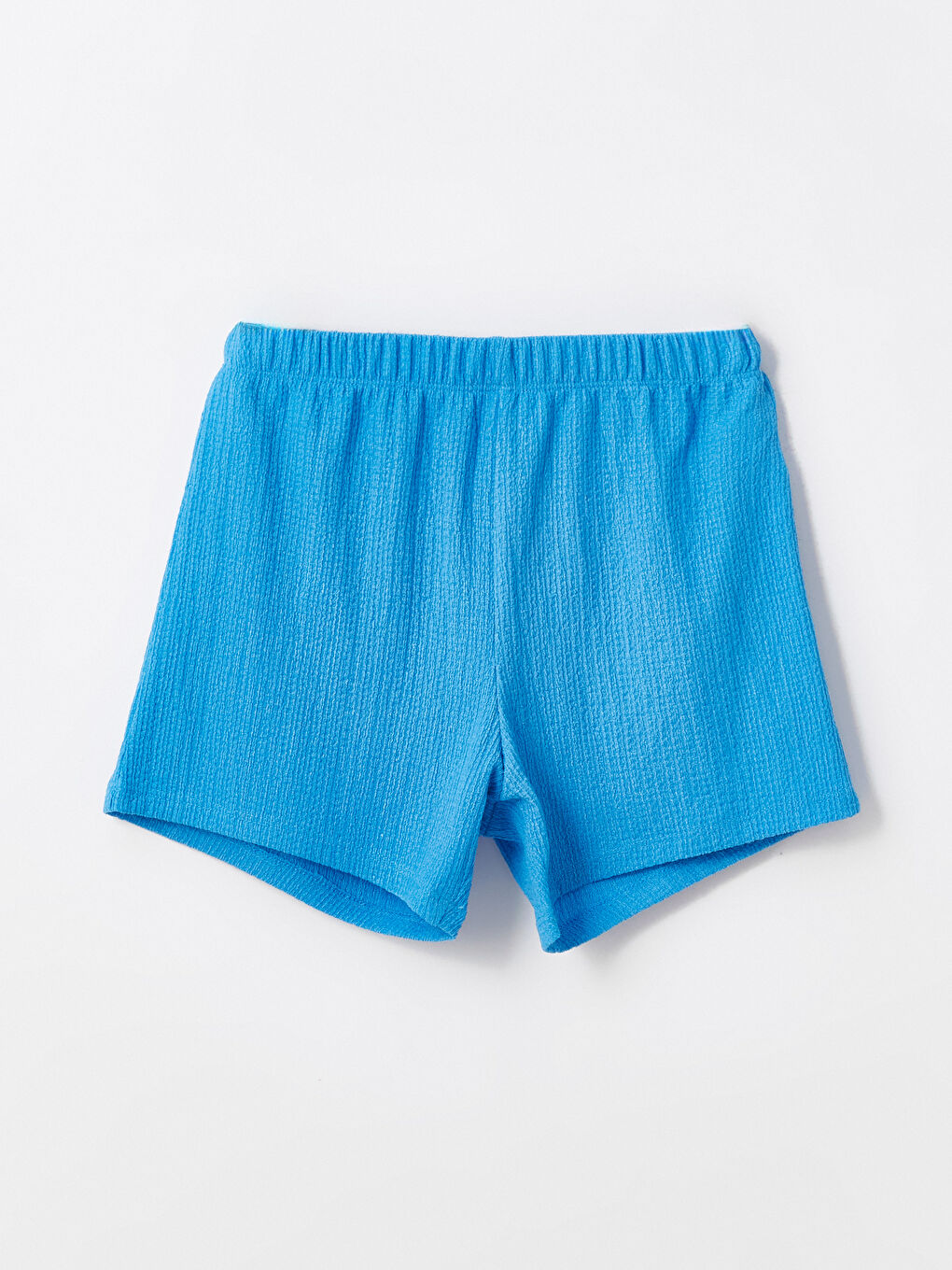 Mavi Beli Lastikli Kız Çocuk Şort-1