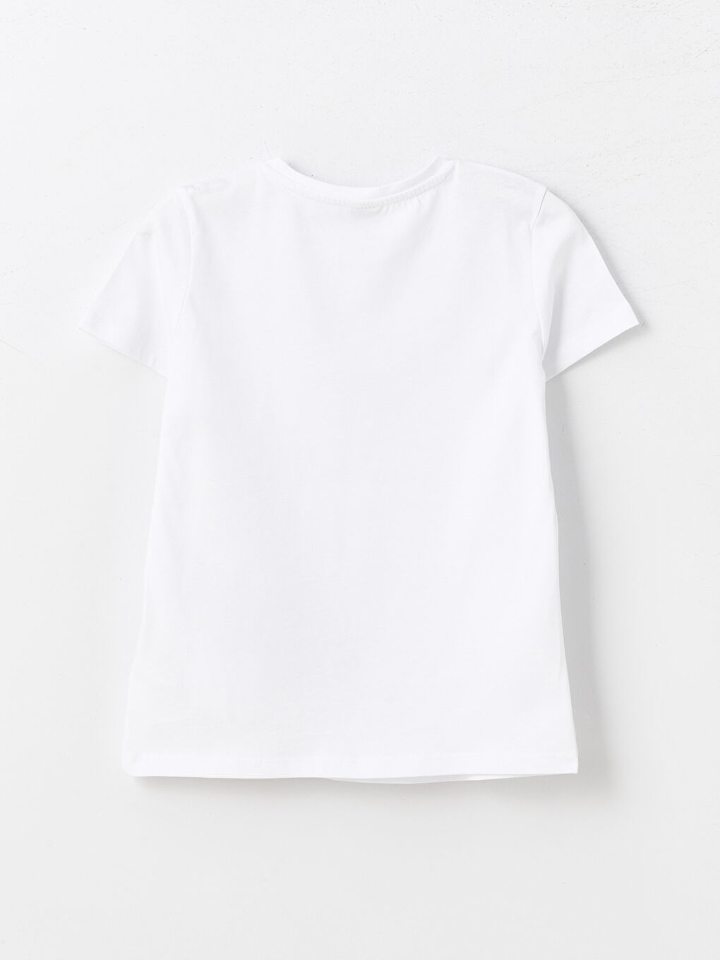 Beyaz Bisiklet Yaka Baskılı Kısa Kollu Kız Çocuk Tişört ve Şort-3